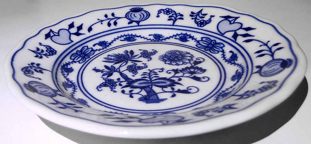 Sada 6 porcelánových dezertních talířků originální cibulák Dubí